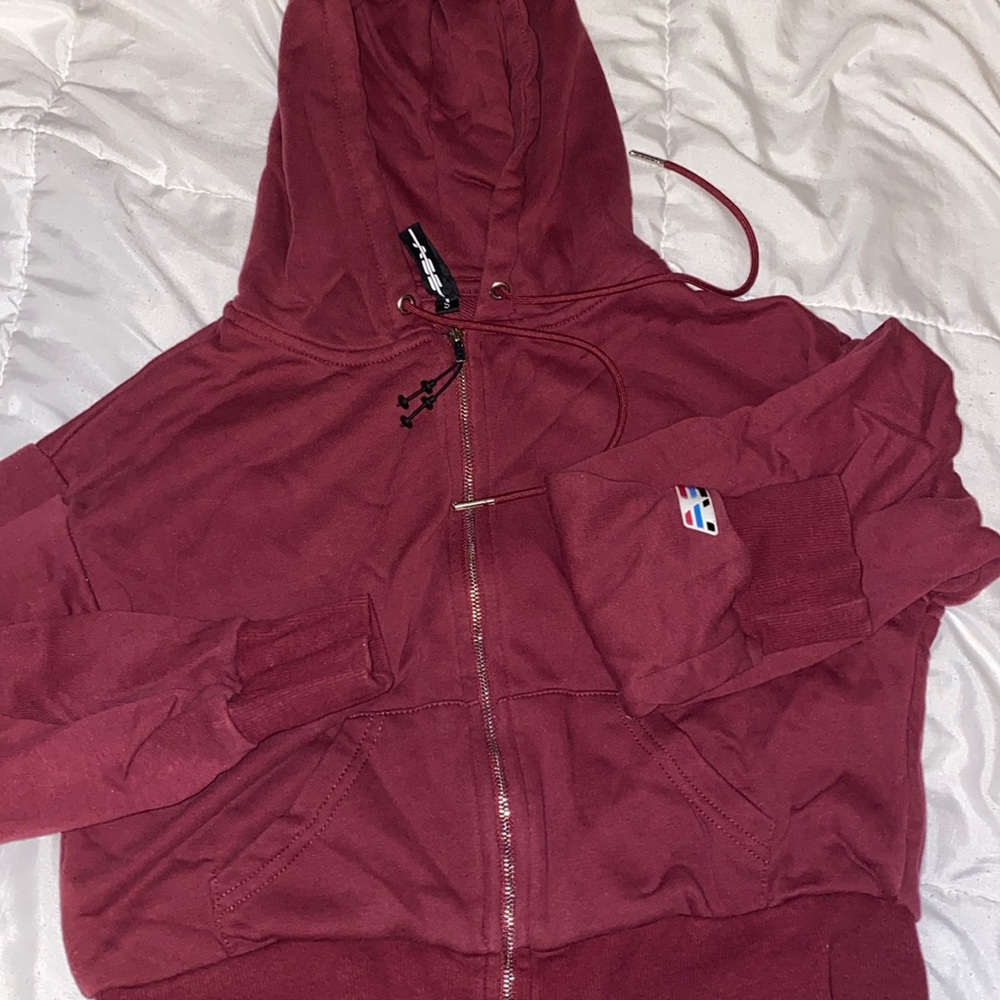 Adam selman sport cropped zip up hoodie